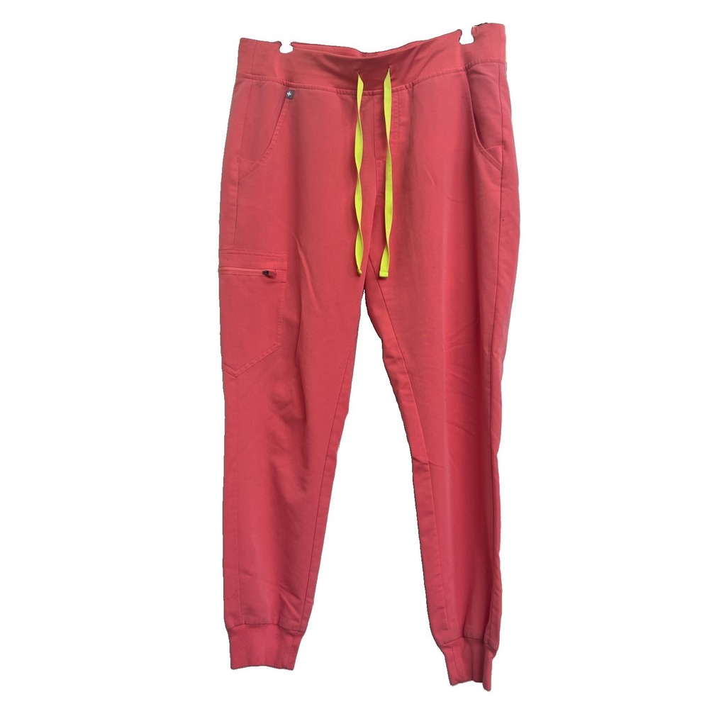 Figs Zamora Jogger Coral Size Medium Women's Scrubs Pants Technical Collection